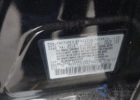 2019 Nissan Sentra Sv from USA, damaged, VIN 3N1AB7AP4KY437773